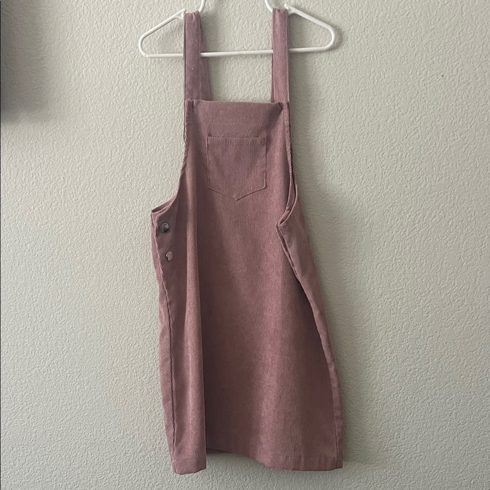 Girls Pink Corduroy Pinafore Dress